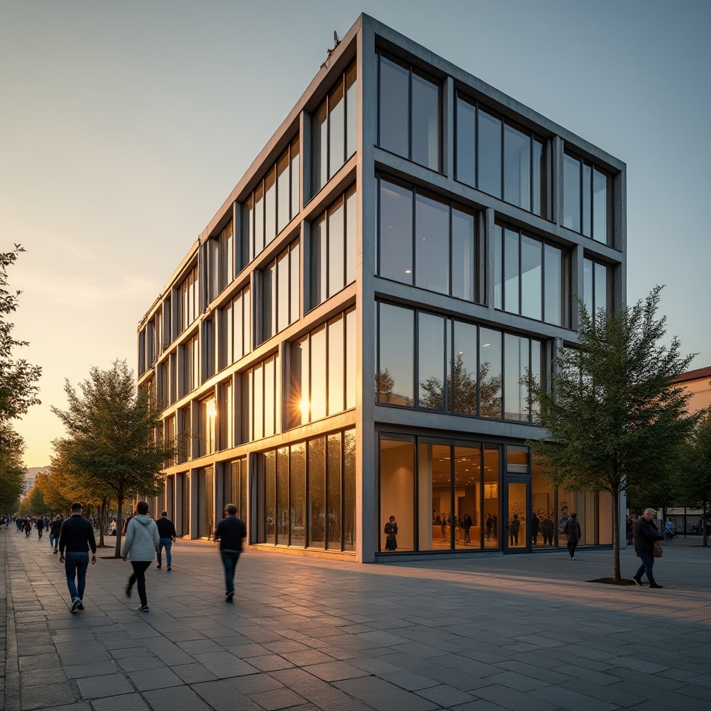Fasáda administrativní budovy v Ústí nad Labem s velkými okny