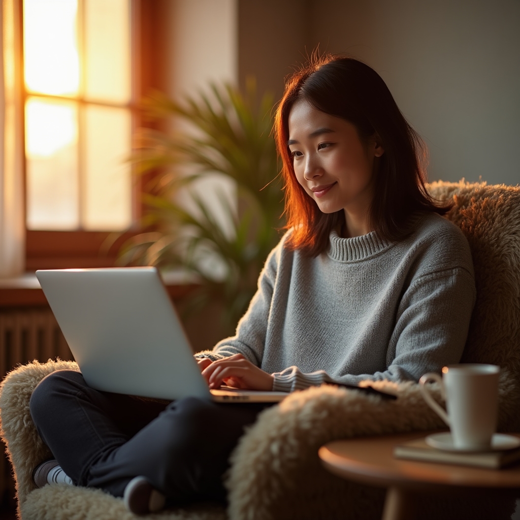 Osoba sleduje online webinář na notebooku u domácího stolu s poznámkovým blokem